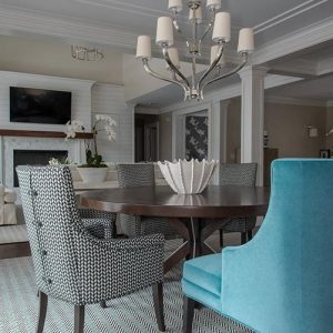 Gale Michaud Interiors interior design project - Black Rock - Dining Room to Living Room