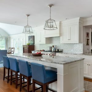 kitchen and eating area from Crisp Casual Interior Design Project by Gale Michaud Interiors