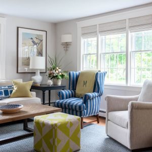 sitting room area from Crisp Casual Interior Design Project by Gale Michaud Interiors