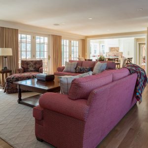 family and living area - interior design renovation by Gale Michaud Interiors