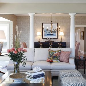 Gale Michaud Interiors - waterfront living room and dining room